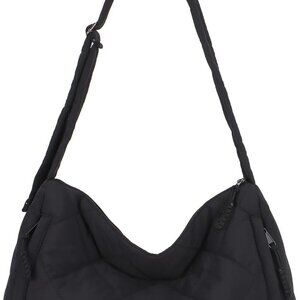 Quilted Puffer Tote Bag,Quilted Crossbody Bags for Women,Large Puffy Purse Hobo